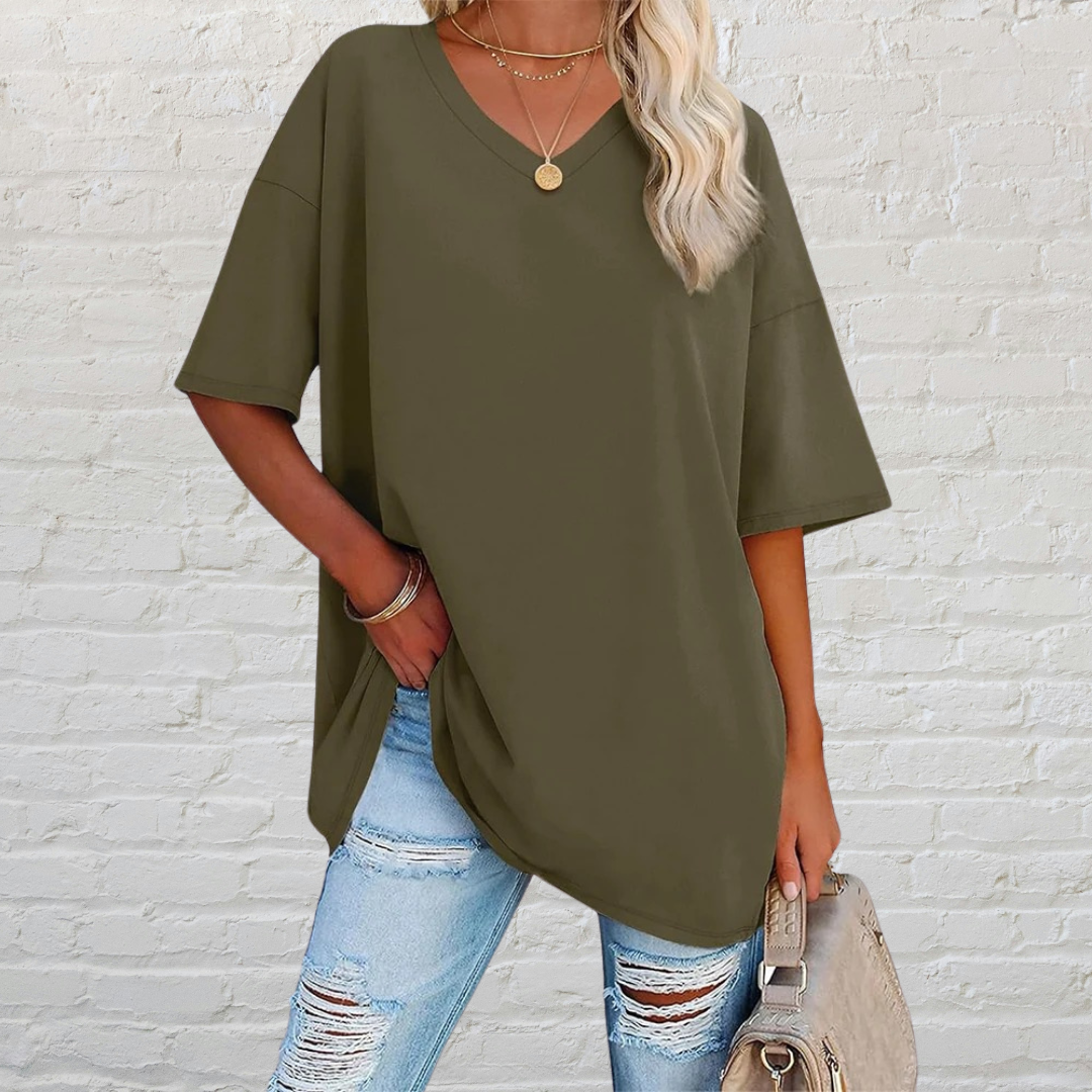 LEONIE | OVERSIZED T-SHIRT MET V-HALS