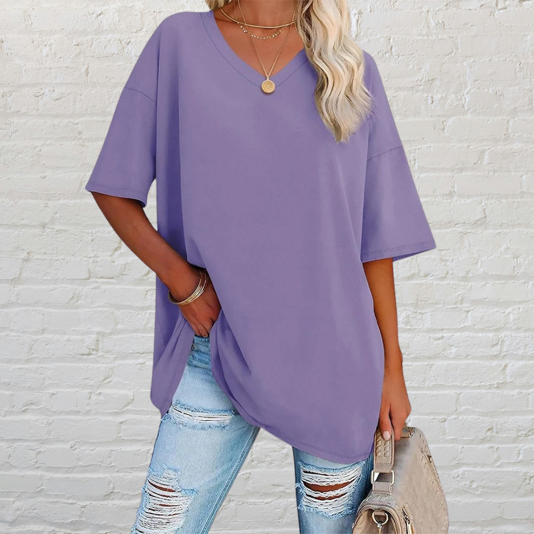 LEONIE | OVERSIZED T-SHIRT MET V-HALS